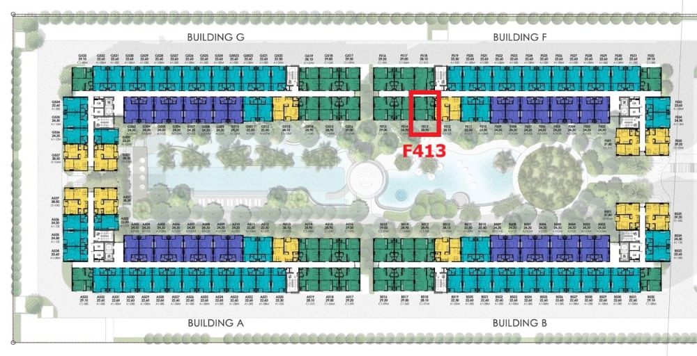 Kave Town Island ห้องวิวสระ ชั้น 4-7 มีทุก Type หลายห้อง หลายตำแหน่ง