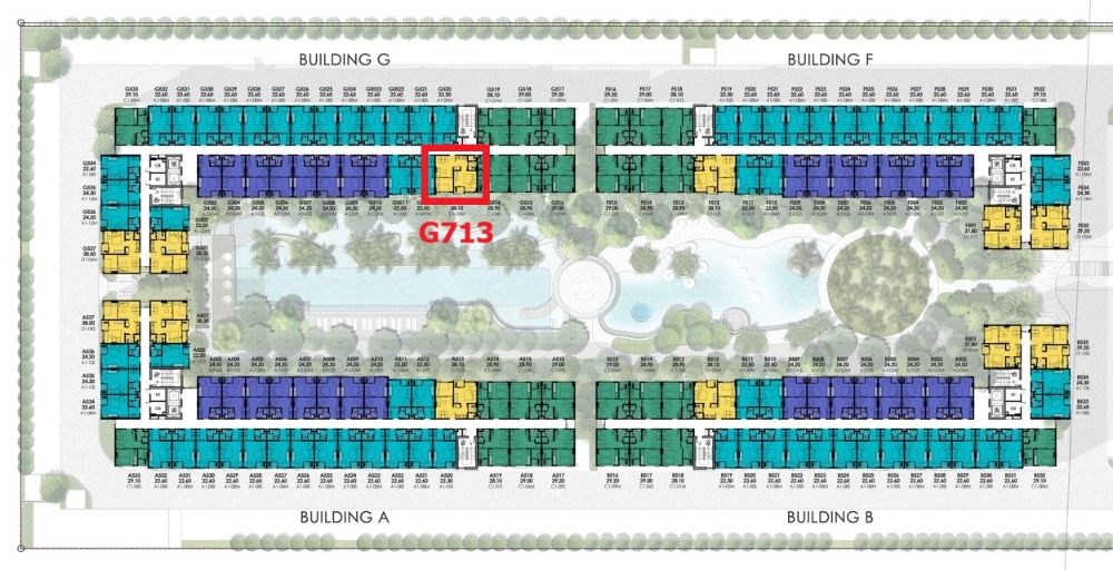 Kave Town Island ห้องวิวสระ ชั้น 4-7 มีทุก Type หลายห้อง หลายตำแหน่ง