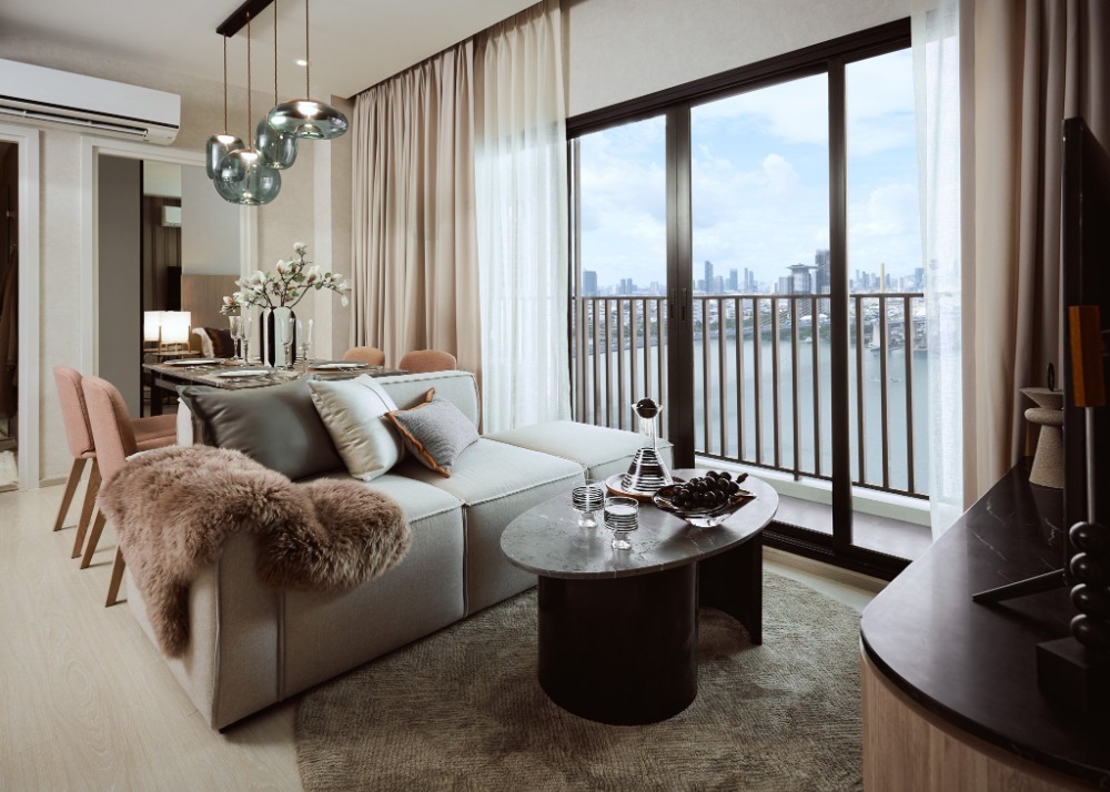 Nue Riverest 2-bed riverfront 50.25 ตร.ม. ชั้นกลางๆ ตำแหน่งสวย