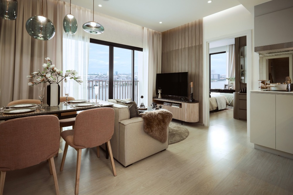 Nue Riverest 2-bed riverfront 50.25 ตร.ม. ชั้นกลางๆ ตำแหน่งสวย