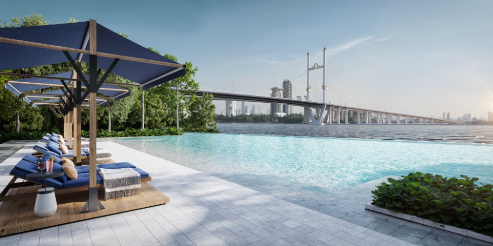 Nue Riverest 2-bed riverfront 50.25 ตร.ม. ชั้นกลางๆ ตำแหน่งสวย