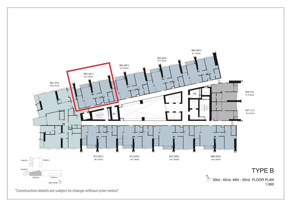 วันเวลา ณ เจ้าพระยา 2-bed Riverfront B02 ชั้นสูง ตำแหน่งหายาก