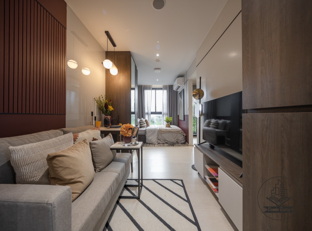 Nue Cross คูคต ห้อง Studio ราคาถูกเพียง 1.29 ล้าน หรือเพียง 58,xxx บาท/ตร.ม. เท่านั้น Fully Furnished